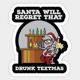 Drunk Santa Claus Funny Christmas Drinking Gift Sticker